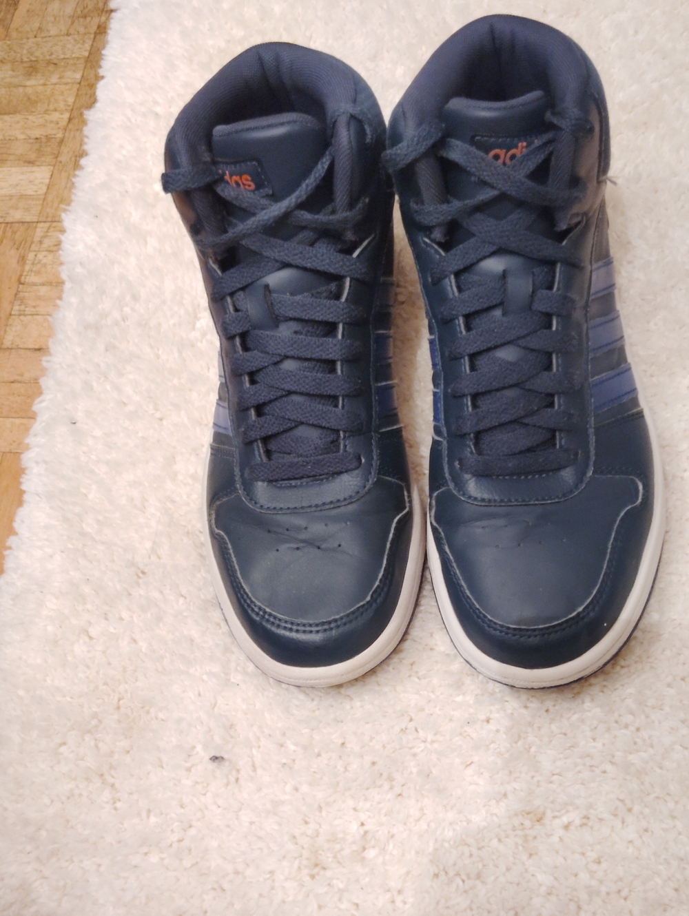 adidas Men's Navy High-Top Sneakers with White Sole